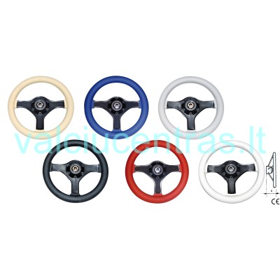 Kokybiškas plastikinis vairas - patogus paimti